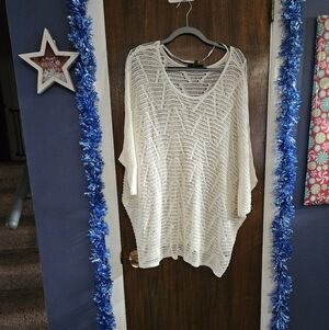 Lane Bryant Ivory Knit Poncho